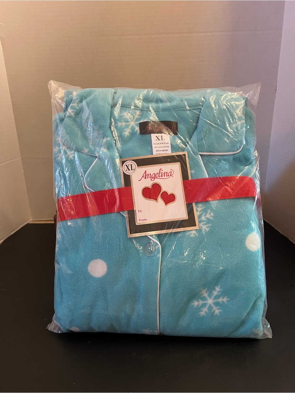 Angelina Aqua Blue Snowflake Fleece Pajama Set